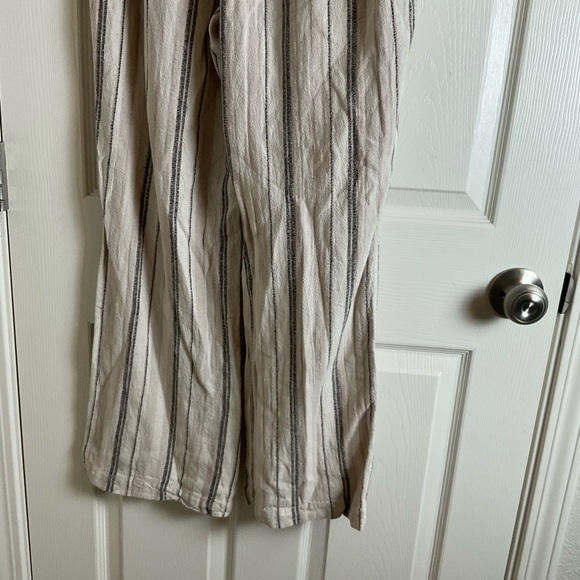 Sound/Style Women's Striped Smocked Waist Linen Pants size Large - Picture 6 of 10